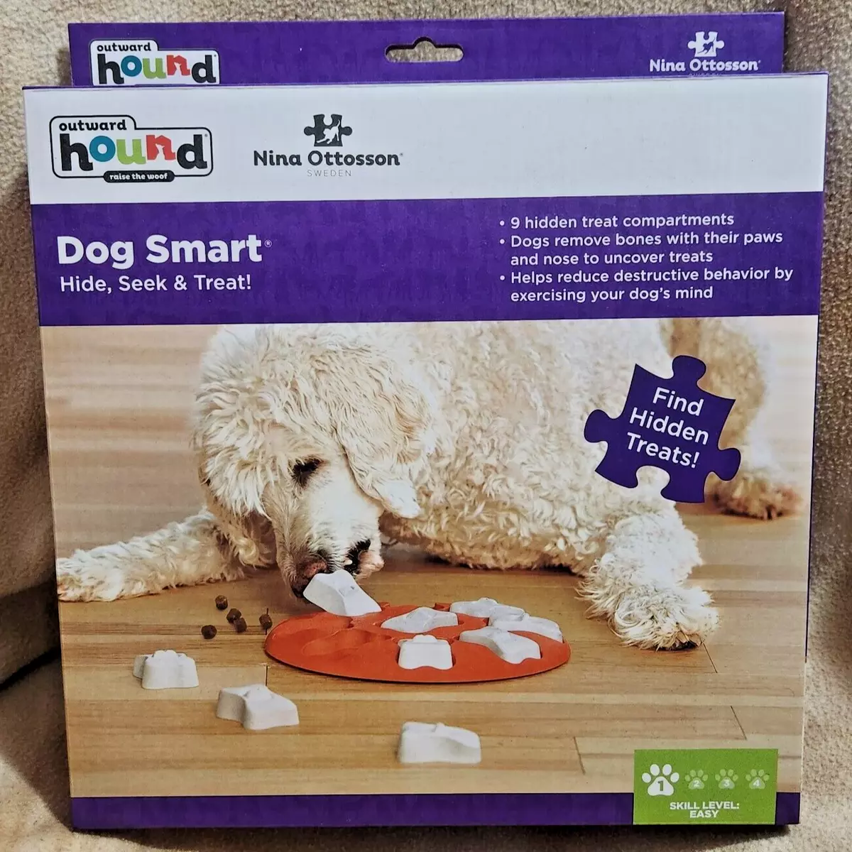 Nina Ottosson Dog Smart Fidget Interactive Hide Seek & Treat Puzzle Dog Toy