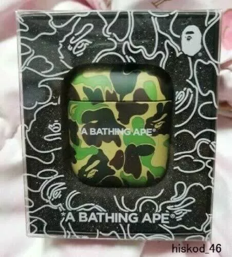 A BATHING APE Bape ABC CAMO AirPods Case Camouflage Green W/ Box New Japan Rare