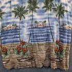 Croft & Barrow Men's Button-Up Shirt Multi XXL Short Sleeve Palm Trees Hawaiian