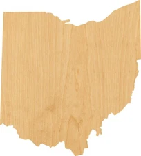 Ohio Laser Cut Out Wood Shape Craft Supply - Woodcraft Cutout