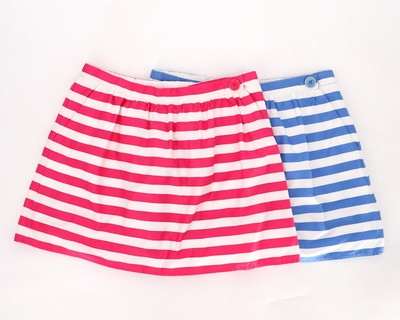 LILLY PULITZER Set of 2 Mimosa Skirt Pleated A-Line Pink/Blue Striped Size L