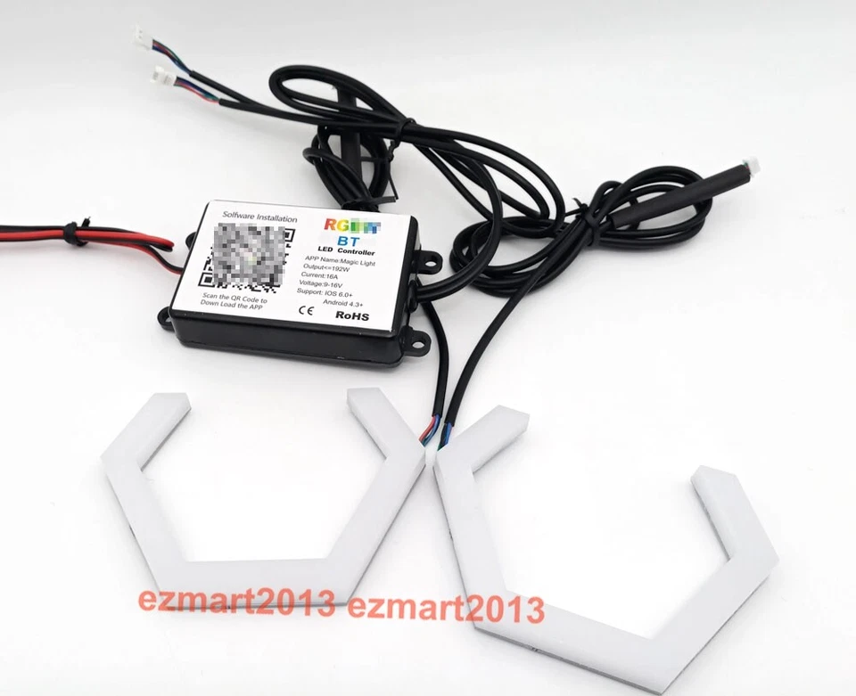 for Infiniti G25 G37 Q40 Q60 07-15 Bluetooth RGB LED hex halo angel eye lamp DRL — 第 3/4 张图片