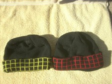2 young boys small winter beanie hat 9 inches across flat stretchy