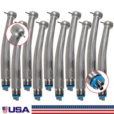 10pcs Dental High Speed Handpiece Ceramic Rotor Push Button 4 Holes Single Spray