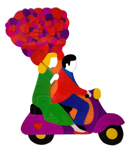 Marco Lodola Serigrafia Big (PVC) da parete Romantic trip - Picture 4 of 5