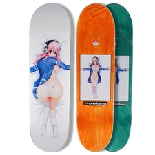 JK Industries Super Sonico SoniKoma SoniPro  8.5" Pearlescent White Ink Deck