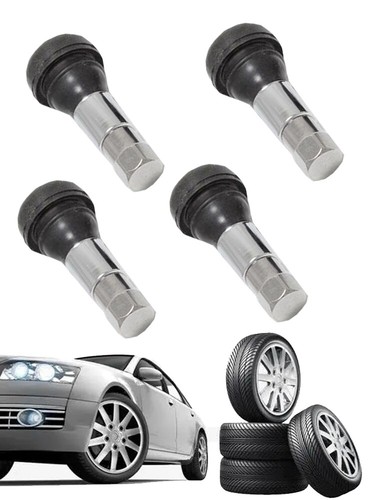 4Pcs TR413C Wheel Tire Valve Stem Short Chrome Rubber Cap Universal Accessories - Picture 12 of 12
