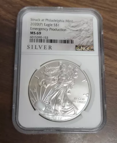 2020 P  American Silver Eagle - NGC MS69 - Emergency Production .