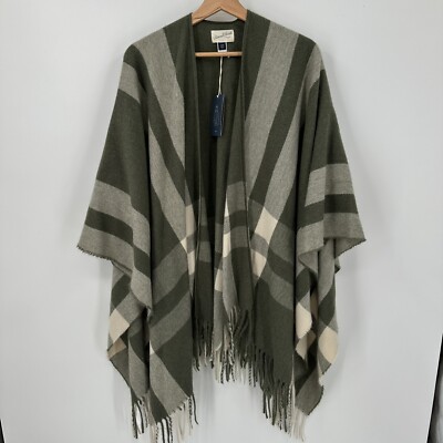 NEW Universal Thread Kuana Kimono Shaw Wrap One Size Open Front Green Plaid