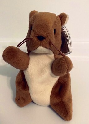 Rare Retired Ty Original Beanie Baby Nut 1996 Style # 4114, Errors,Extra Whisker