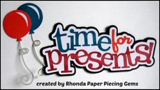 TIME FOR PRESENTS title birthday BOY scrapbook premade paper piecing by Rhonda