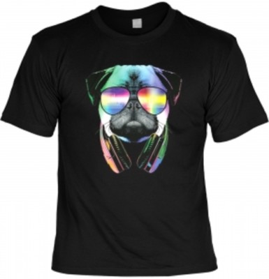 Herren T-Shirt Neon DJ Mops Beach Fun-Shirts 4 Heroes Party-Geschenk bedruckt