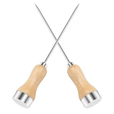 2 Pieces Ice Picks for Breaking Ice Stainless Steel Ice Pick with Wooden Hand...