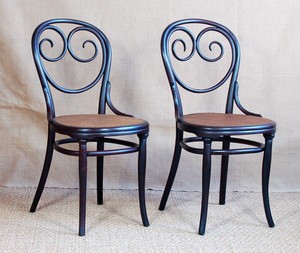 Details About Pair Of Chairs Bar Viennese Thonet No 2 Stamped End Xixth Art Nouveau