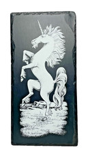 White Unicorn Slate 12" Wall Hanging Art Plaque Jack Crane Frank Weng Associates