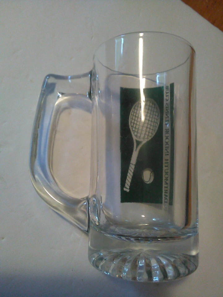 20 世纪 60 年代达特茅斯室内网球俱乐部玻璃 MUG 啤酒苏打 MA 罕见 — 第 2/4 张图片