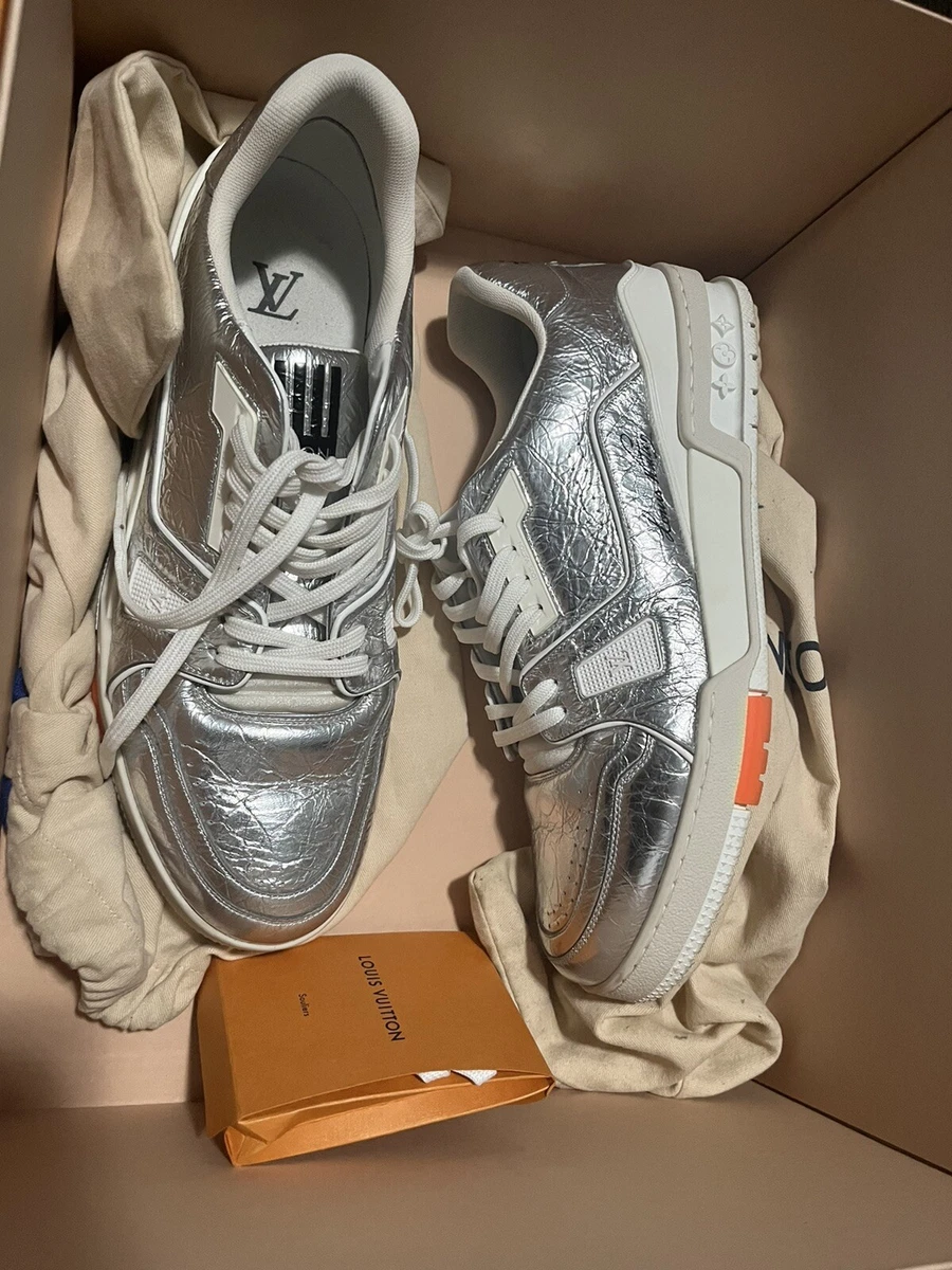 silver lv shoes