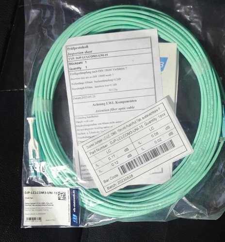 LWL Patchkabel LC LC Duplex Jumper OM3 Faser multimode Glasfaserkabel 15m