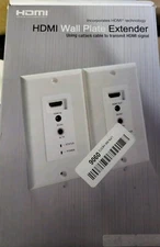 Wall Plate HDMI Extender Over Cat5e or Cat6 Cables up to 200 Feet with IR, 3D