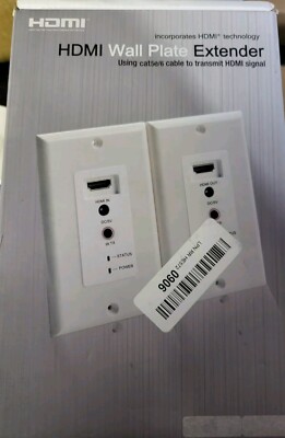 Wall Plate HDMI Extender Over Cat5e or Cat6 Cables up to 200 Feet