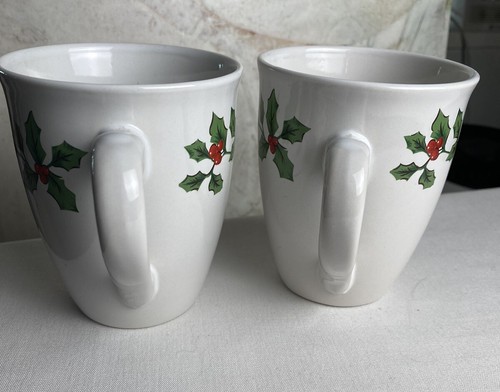 2er Set Christmas Holiday Royal Norfolk Holly Berry Kaffeebecher Teetasse - Bild 2 von 4