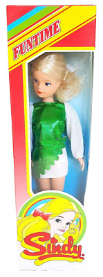 Pedigree England 1x SINDY 12'' FUNTIME ''DISCO GREEN'' FASHION DOLL MIB`86 RARE!