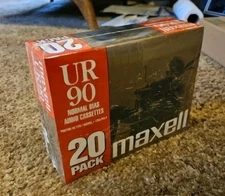 MAXELL UR90 Audio Cassette Tapes -  90 Minutes Tape - New /  Sealed (qty 20)