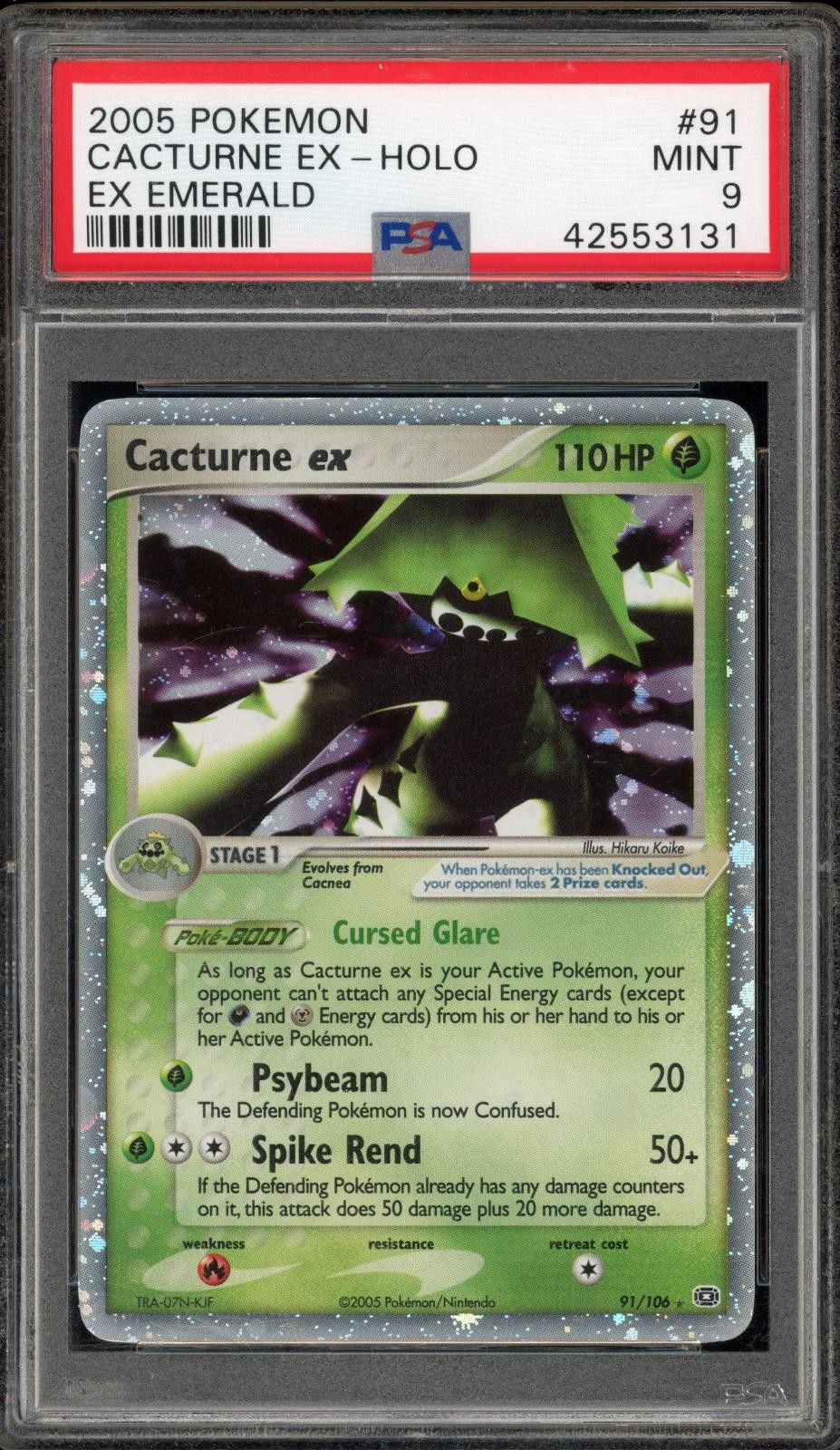 Pokemon Cacturne EX Holo Emerald 91/106 PSA 9 Mint