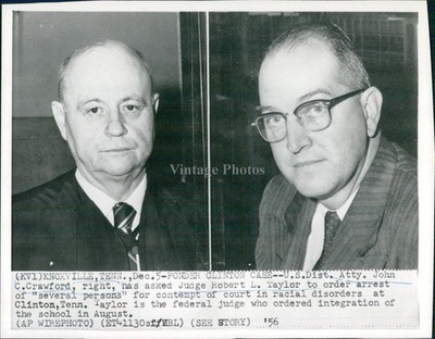 1956 John Crawford Robert Taylor Knoxville Tn Judge Vintage Wirephoto 7x9