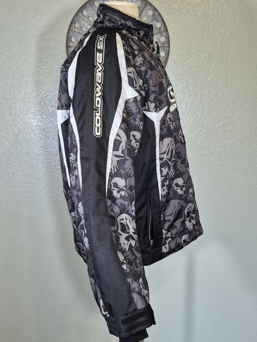 Coldwave SX Moto Power Skin Jacket Black Skulls Sz Large With Liner - Picture 7 of 16