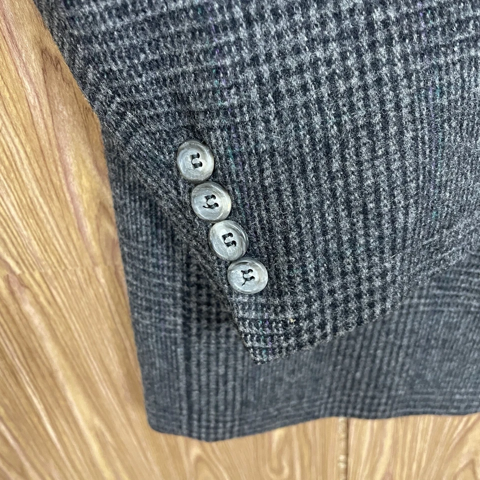 Abrigo Deportivo Cricketeer Para Hombre 46L Gris Multicolor Cuadros Tweed Lana Hecho en EE. UU. Foto 4 de 4