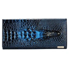 Genuine Leather Purse Wallet Crocodile Long Clutch Wallets Female Coin Purses...
