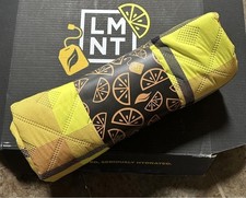 LMNT Electrolyte Promo Picnic Mat Rug Yellow Plaid Geometric Ground Pad RARE NEW