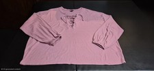 Torrid Mauve Purple Lace Up V-Neck Blouse 3 /...