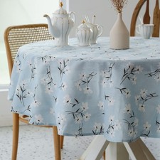 Pastoral Round Tablecloth - 60 Inch Dia. - Linen Fabric Table Cloth - Washabl...