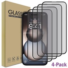 For iPhone 15/Plus/Pro/Pro Max Case Friendly Screen Protector Tempered Glass