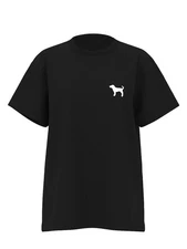 Victoria's Secret 🩷 PINK Campus Cotton Tee Pure Black Limited Dog XXL New VS329