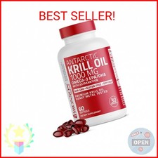 Bronson Antarctic Krill Oil 1000 mg with Omega-3s EPA, DHA, Astaxanthin and Phos