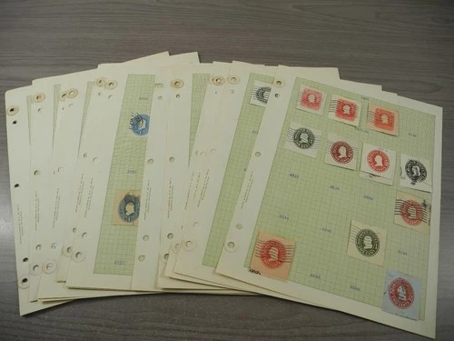 US, Cut Square Stamp Collection hinged on pages