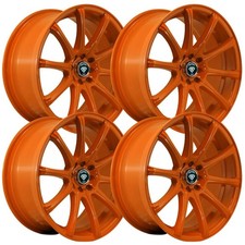 Set-4 White Diamond W3195 18x8 4x1004x114.3 Orange 35mm Wheels Rims 18 Inch
