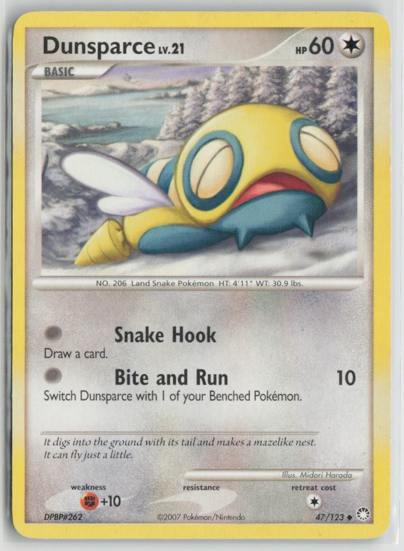Dunsparce 47/123 Uncommon Mysterious Treasures Pokemon Moderately Played