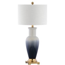 JONATHAN Y Lighting JYL3017 Navy/White Dip Single Light 32"H Led Vase Table Lamp