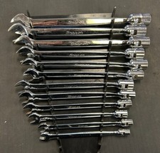 Snap-on 12 Piece Flank Drive Flex Headopen End Combination Wrenches 9-19mm 5mm