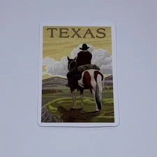 Cowboy On Ridge Sticker Lone Star Art Decal Vinyl USA Texas Souvenirs Tc9