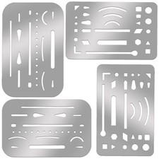4 Pieces Eraser Shield Template 3.7 x 2.4 inches and 3.6 x 2.2
