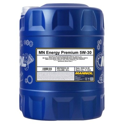 Motoröl MANNOL 5W-30 Energy Premium API SN/CF BMW VW 20 Liter Motor Öl Motoren