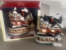 Porcelain Lighted House Designed for CVS 1998 Lemax 6" Tall Winter 6ft Cord EUC