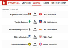 Sky WOW Sport Samstag 28.02.26 u.a. Borussia Dortmund - Bayern München