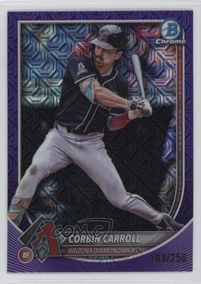 2025 Bowman Mega Box Chrome Purple Mojo Refractor /250 Corbin Carroll #96 1oc2