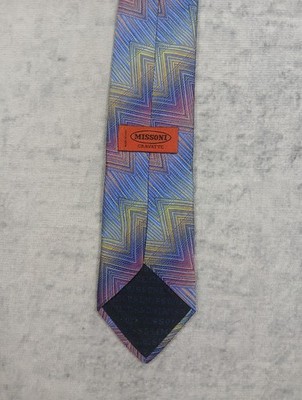 Missoni Krawatte 100% Seide - seltenes Zick Zack Muster strukturierte Designdetails